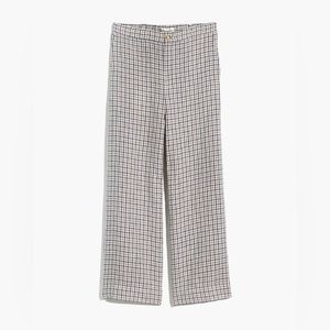 Madewell- Linen Huston Button-Front Crop Pants in Check